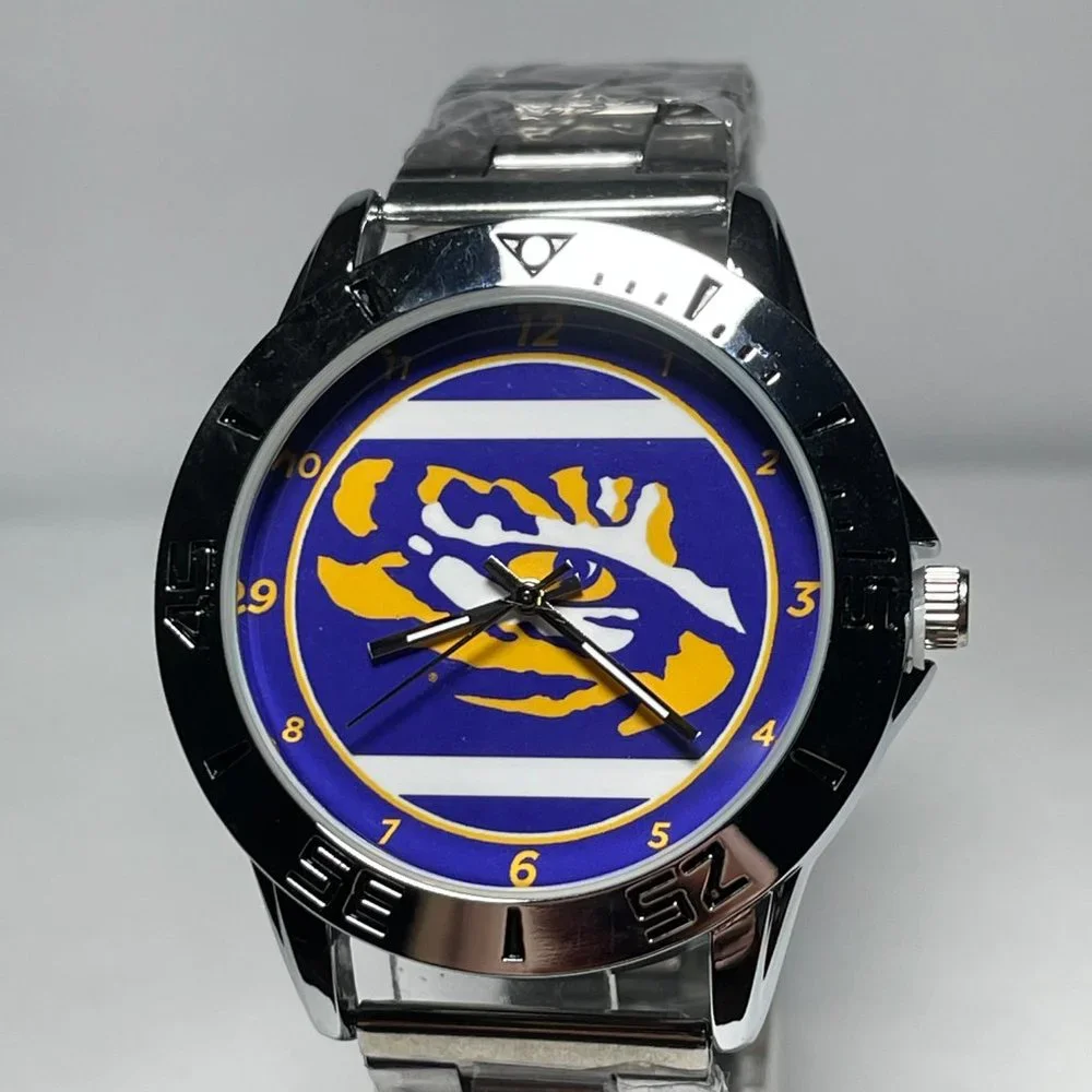 LSU Tigers NCAA Stainless Steel Men's Watch NEW!!